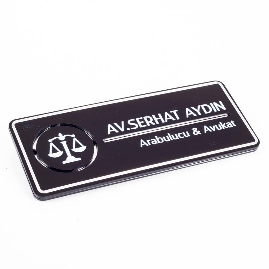 Avukata Özel Kapı İsimlik Tabelası Ofis Yönlendirme Kapı İsimlik Avukat Tabela - 2