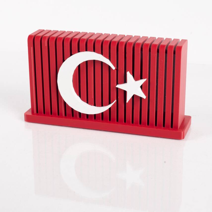Kırmızı Beyaz 3D Türk Bayrağı Biblosu Ofis Masa üstü Bayrağı İş yeri Hediyesi - 1