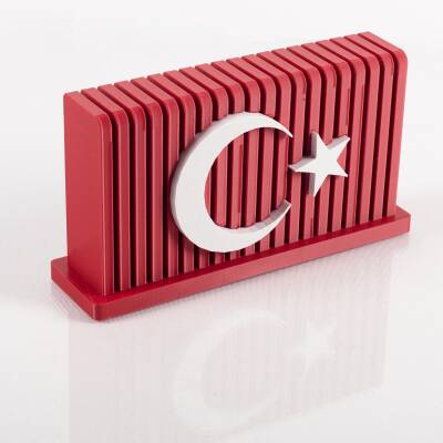 Kırmızı Beyaz 3D Türk Bayrağı Biblosu Ofis Masa üstü Bayrağı İş yeri Hediyesi - 3