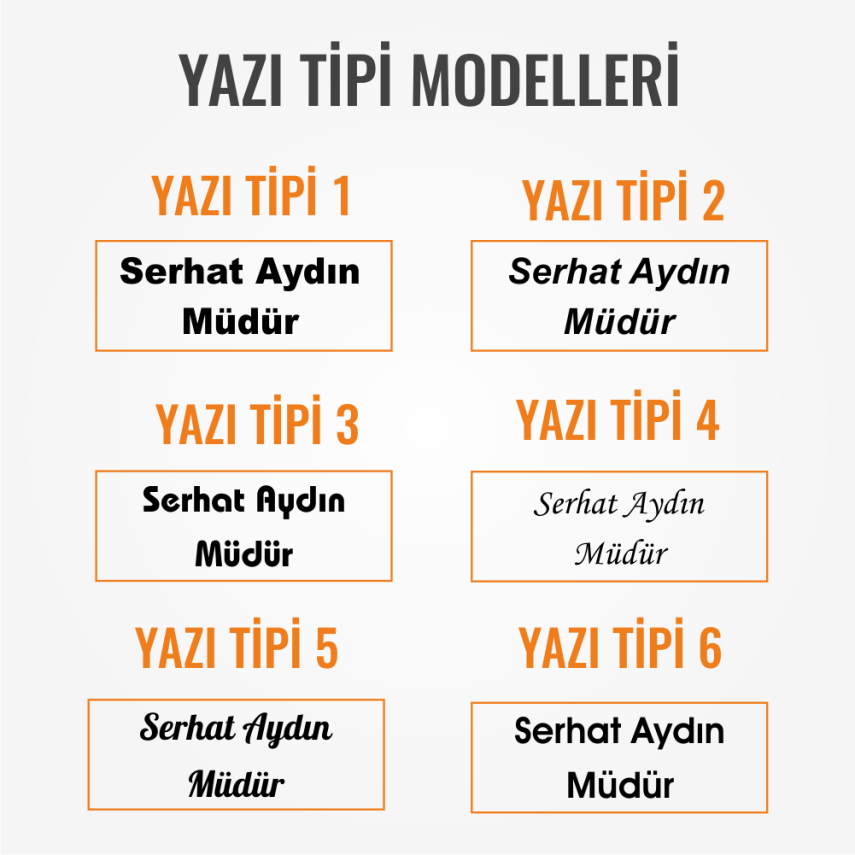 Masa İsimliği için YEDEK PARÇA Kabartma Veya Akrilik İsimlik Plakası - 2